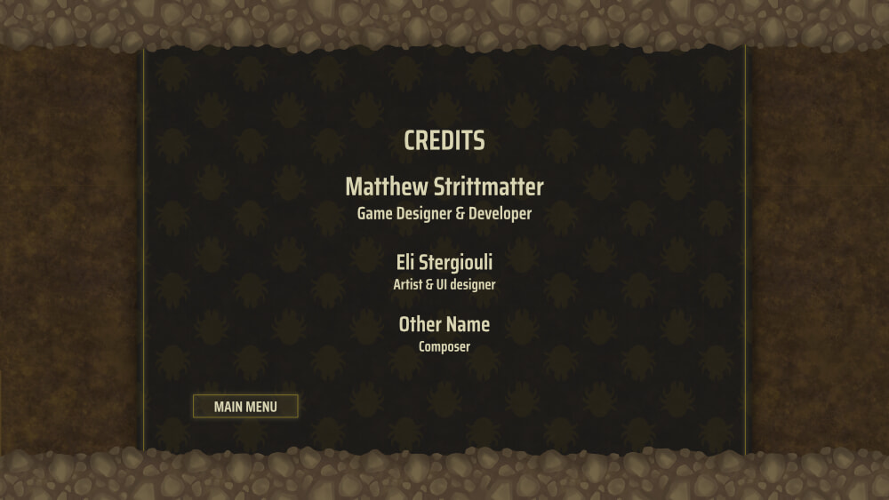 Credits screen.