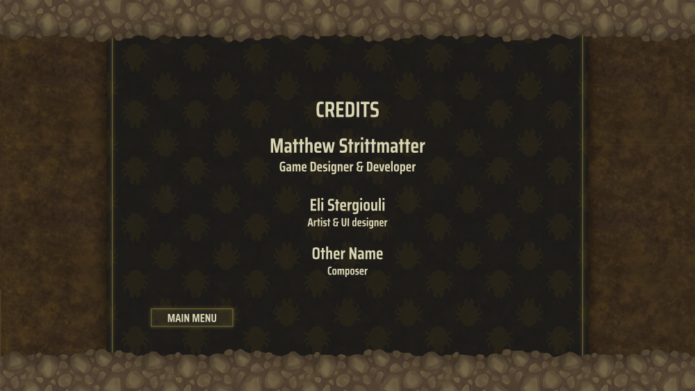 Credits screen.