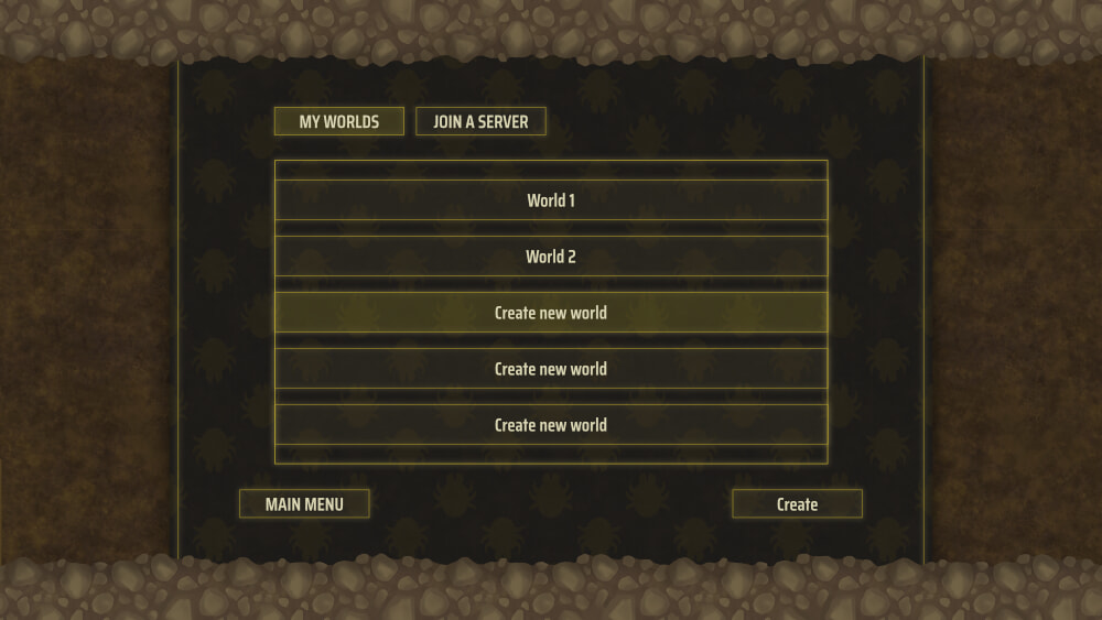 Create a new world interface.