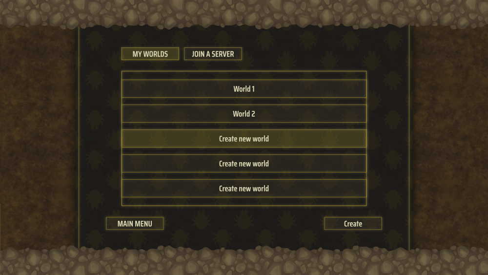 Create a new world interface.