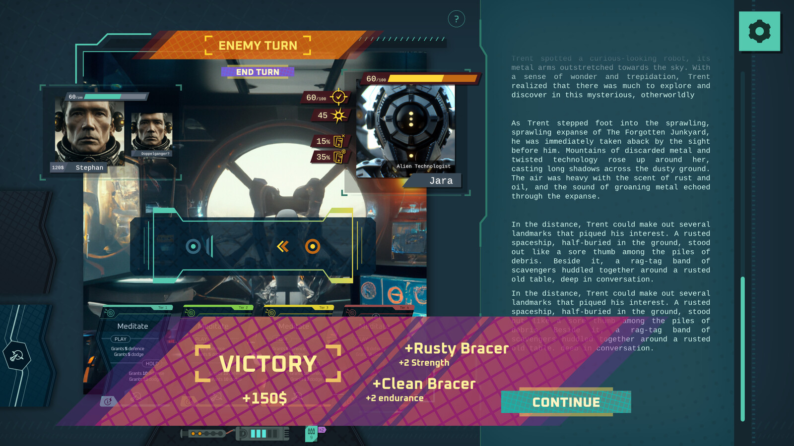 The victory overlay at the end of a battle.